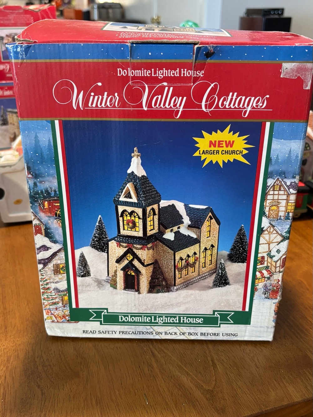 Winter Valley Cottages Dolomite Lighted House Large Church 10"x8.5"x6"